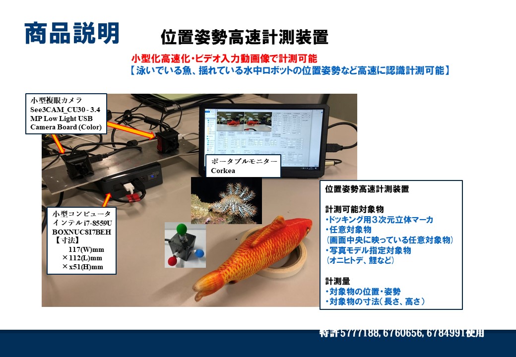 位置姿勢高速計測装置(魚の測長システム)